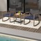 Outdoor Rocking Chair Set with Cushions and Two Tier Coffee Table